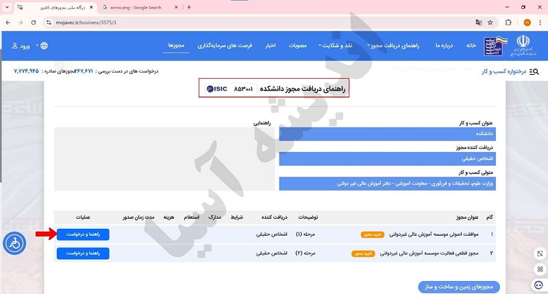نحوه ثبت نام مجوز دانشگاه غیردولتی